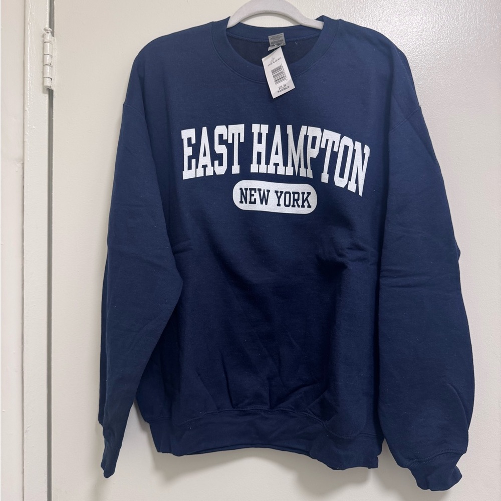 East Hampton New York Navy Blue Crewneck Sweatshirt NWT LARGE